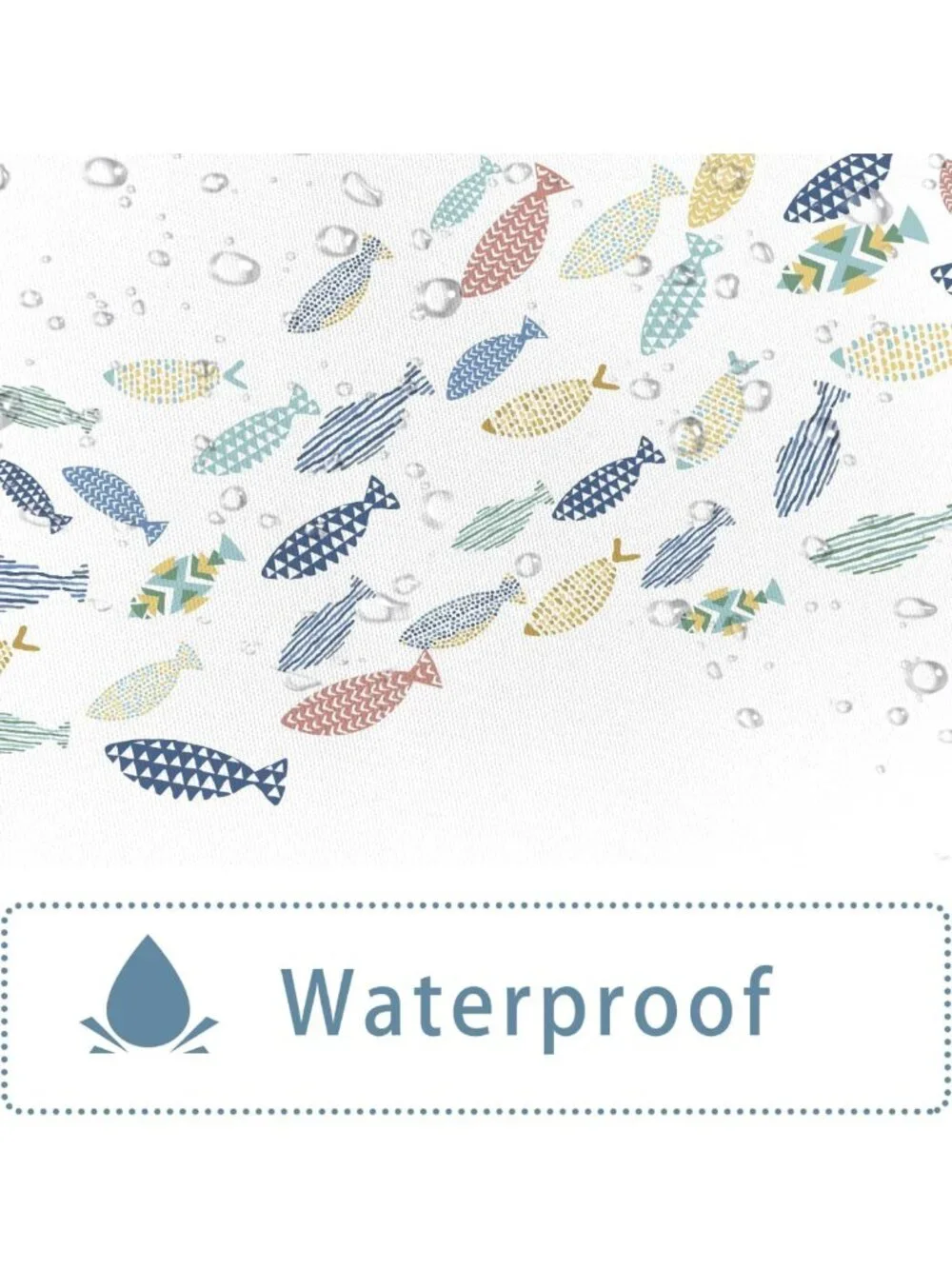 Colorful Ocean Fish Shower Curtain - Waterproof, Washable, Minimalist Bathroom